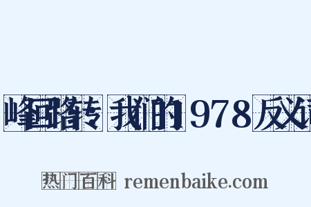峰回路转：我们的1978反义词是什么意思的图片